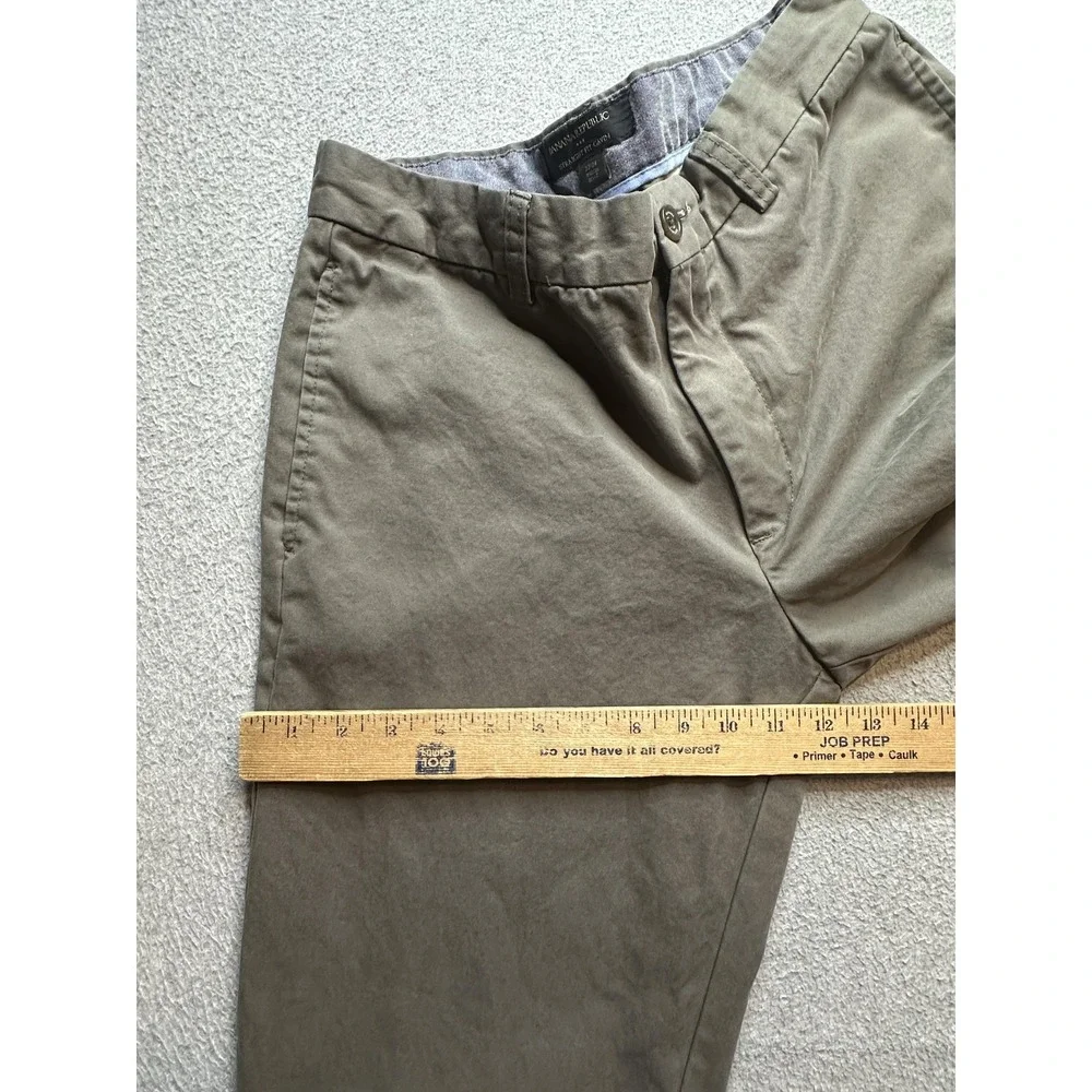 Banana Republic‎ Gavin Chino Pants Mens 33x34 (31x32) Gray Straight Fit Cotton